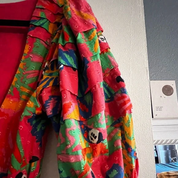 Farm Rio Macaw Ruffled Wrap Dress size Small - Picture 7 of 8